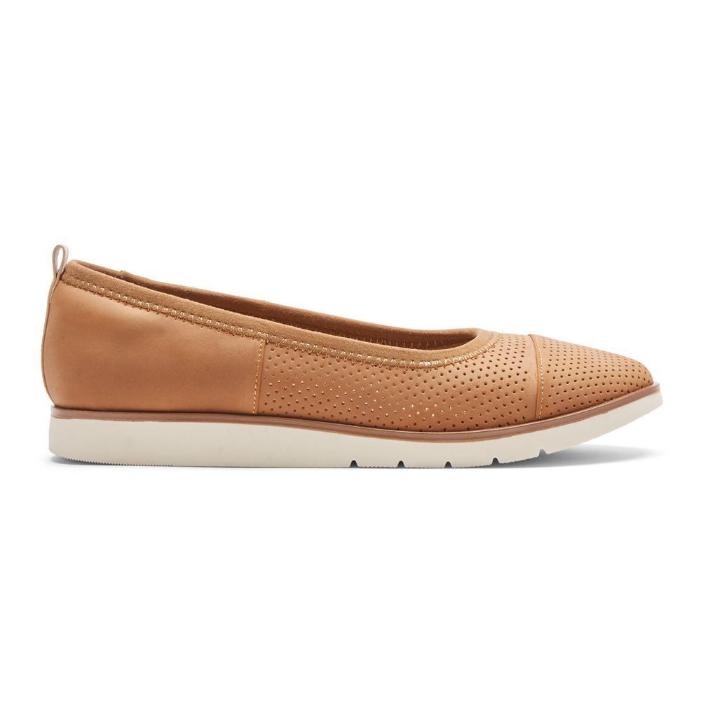 Ballet Mulher Rockport Stacie Perforated Flat Marrom,Portugal CLZQT-2938